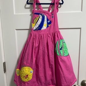 Mini Boden Pink Dress w/embroidered fish